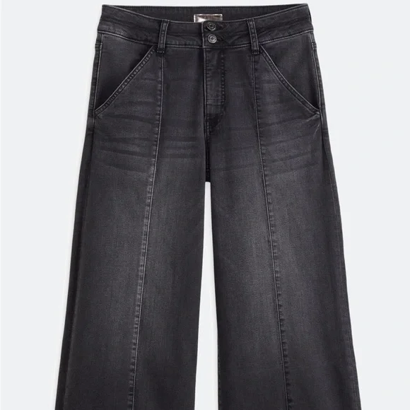 Kut from the Kloth Black Washed Wide-Leg Jeans - Picture 3 of 6
